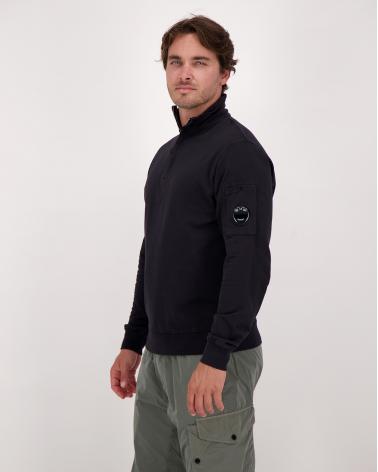SWEAT POLO COLLAR SS 102A  999 CP COMPANY NOIR