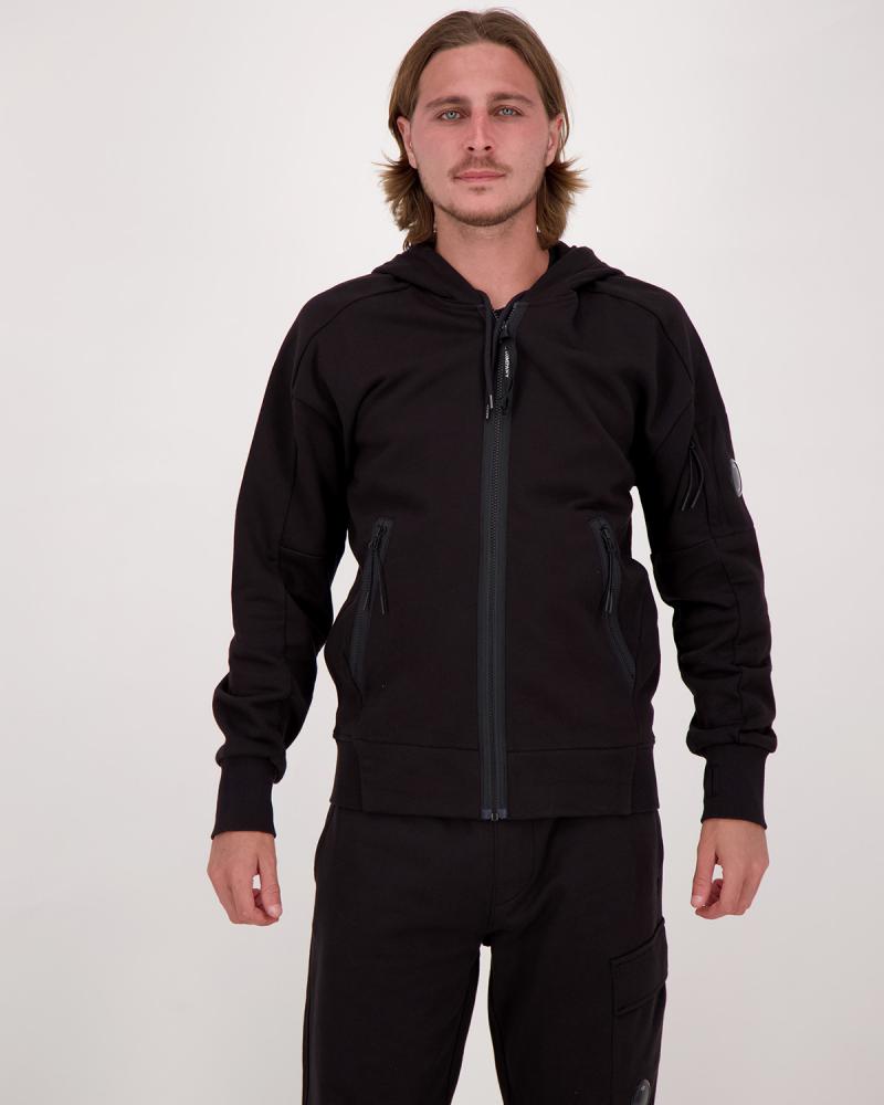 SWEAT CP.COMPANY HOODED OPEN SS 716 999 NOIR