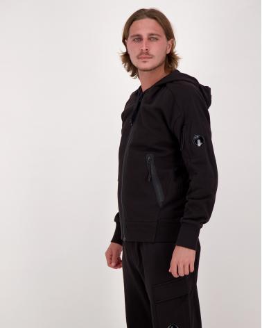 SWEAT CP.COMPANY HOODED OPEN SS 716 999 NOIR