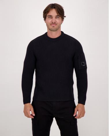 PULL CP.CÔTELÉ KN015 999 NOIR