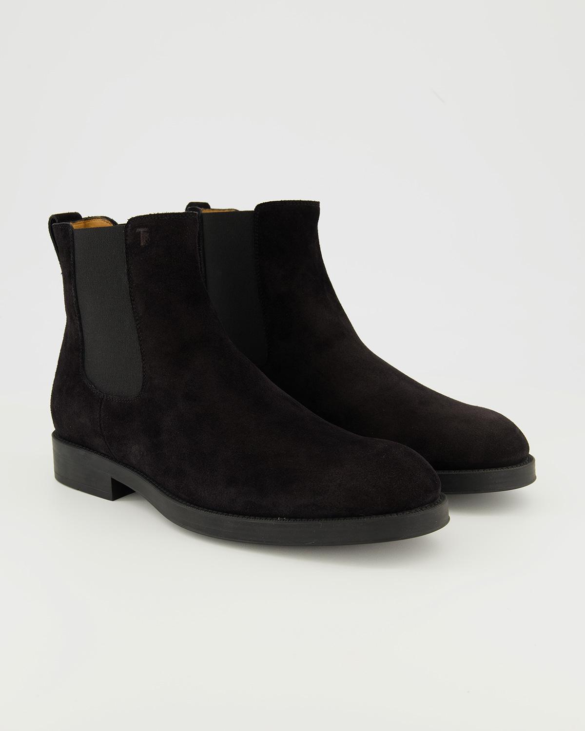 BOOTS TOD'S CUIR VELOURS NOIR 
