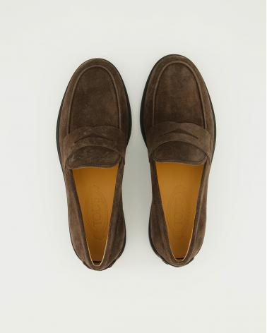 MOCASSIN TOD'S CUIR VELOURS MARRON