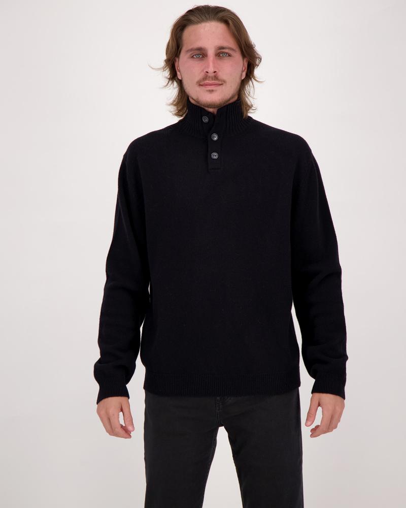 PULL D FIESOLI COL MONTANT BOUTONS 0070 NOIR BLEND CASHMERE