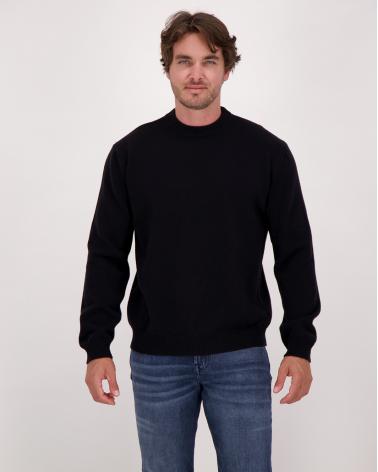 PULL COL ROND D FIESOLI 0067 NOIR BLEND CASHMERE (