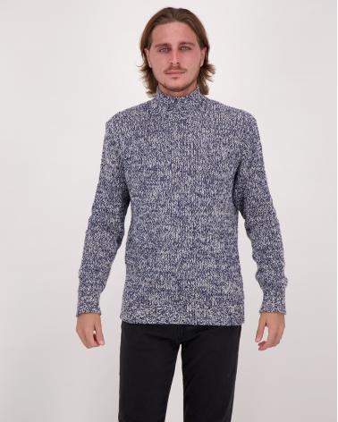 MAILLE TAGLIATORE COL MONTANT MAYKO Bleu