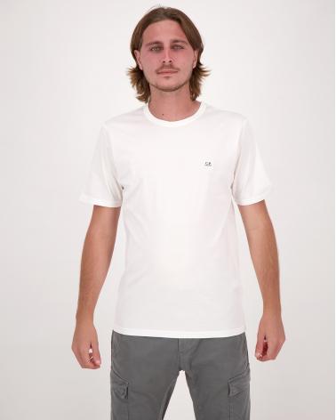 TEE SHIRT CP.COMPANY MERCERISE PATCH LOGO S132 103 BLANC