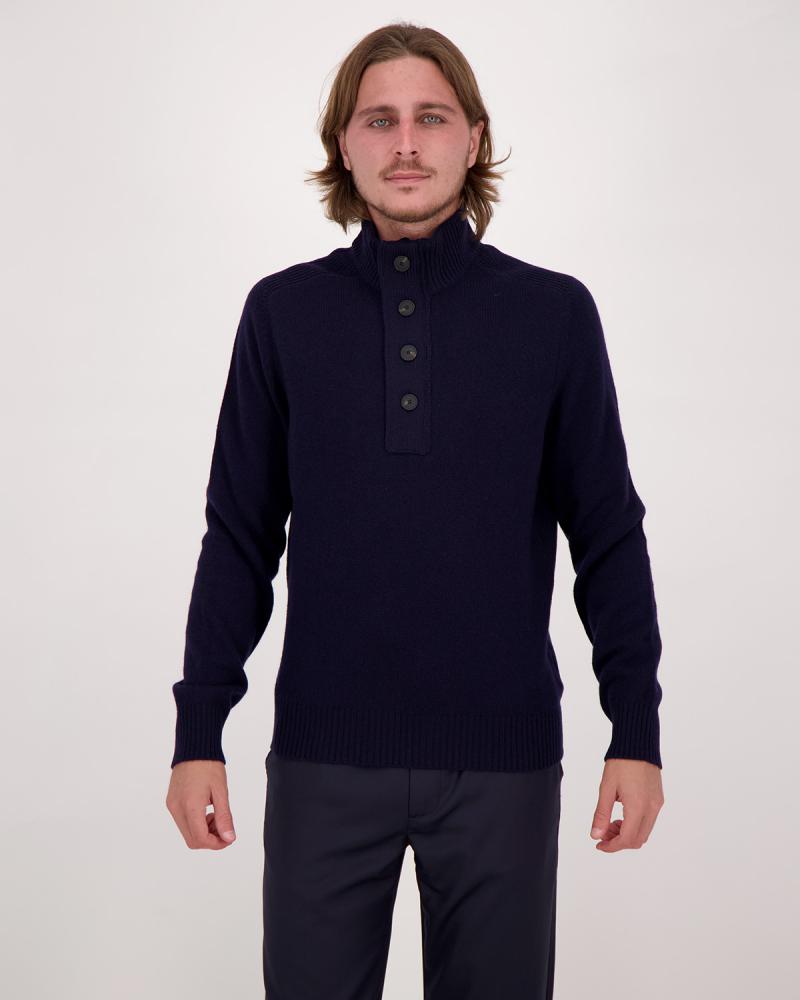 PULL GRAN SASSO  COL MONTANT POLO ZIP  MARINE