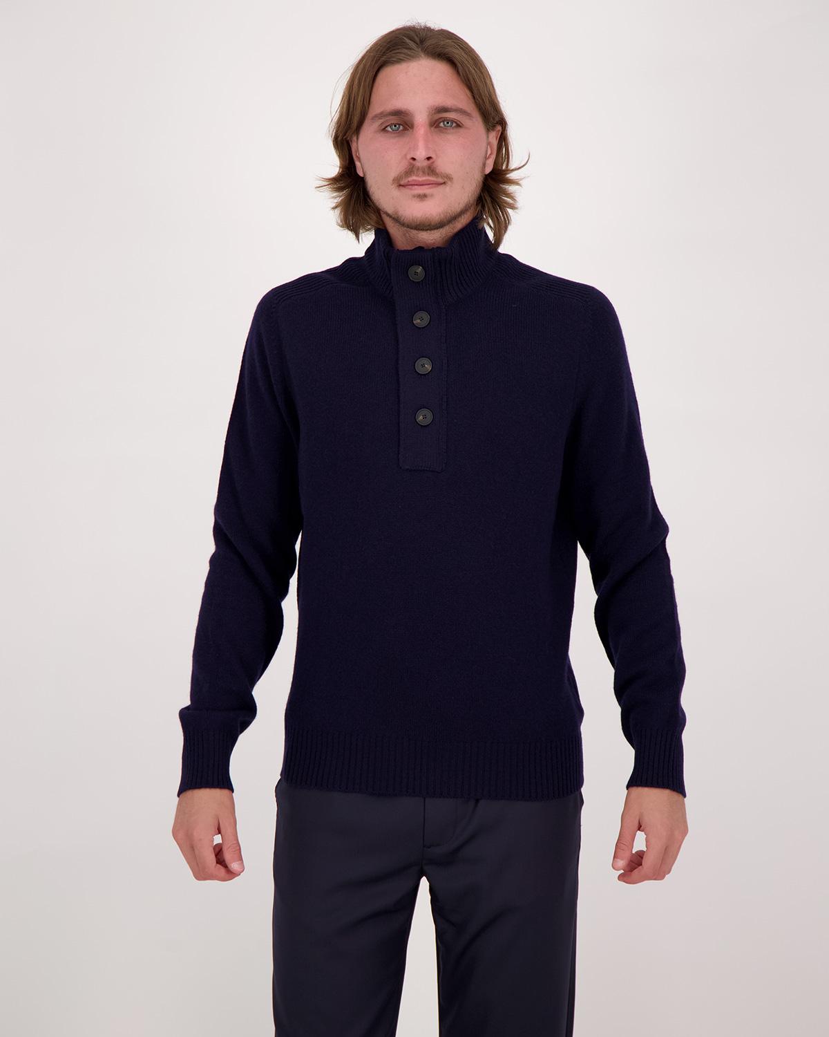 PULL GRAN SASSO  COL MONTANT POLO ZIP  MARINE