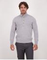 PULL GRAN SASSO  COL MONTANT POLO  GRIS CLAIR