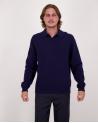 PULL D FIESOLI 0073  POLO COL OUVERT MARINE BLEND CASHMERE (1)