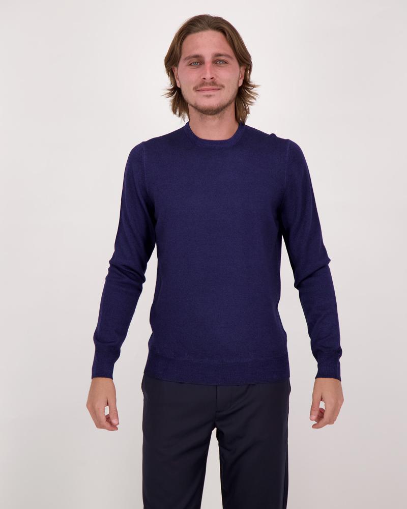 PULL COL ROND GRAN SASSO VINTAGE BLEU 
