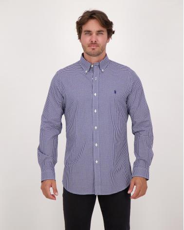 CHEMISE RALPH LAUREN VICHY  MARINE BLANC