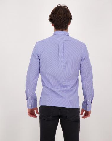 CHEMISE RALPH LAUREN RAYÈE BLEU BLANC 