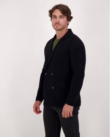 VESTE TAGLIATORE MAILLE CROISEE  WILLOW Noir