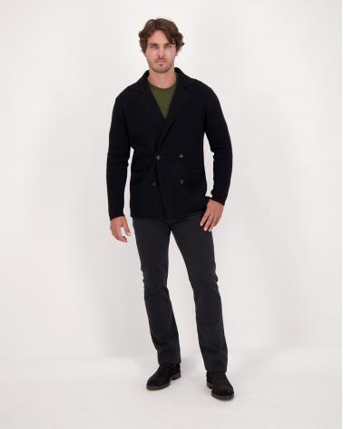 VESTE TAGLIATORE MAILLE CROISEE  WILLOW Noir