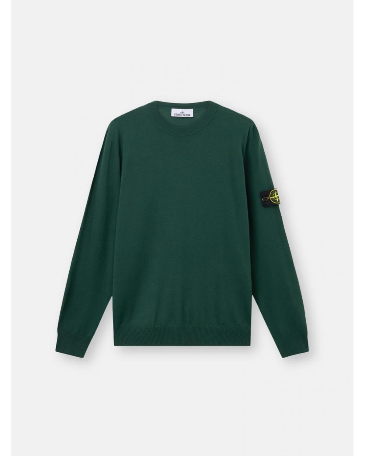 PULL STONE ISLAND COL ROND 5100071 C4 005E JUNIPER VERT