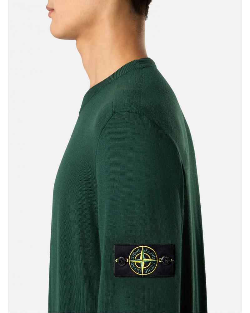 PULL STONE ISLAND COL ROND 5100071 C4 005E JUNIPER VERT