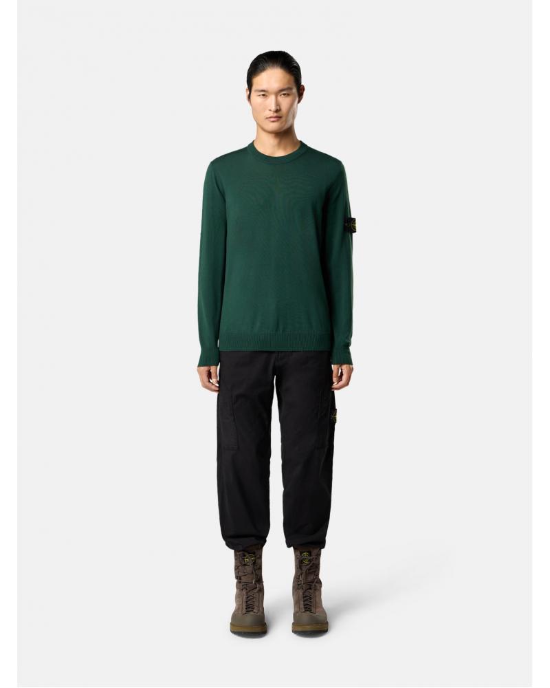 PULL STONE ISLAND COL ROND 5100071 C4 005E JUNIPER VERT