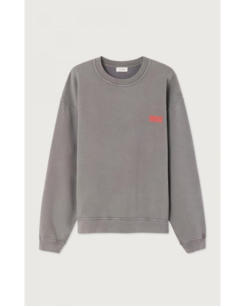 SWEAT COL ROND AMERICAN VINTAGE GRIS