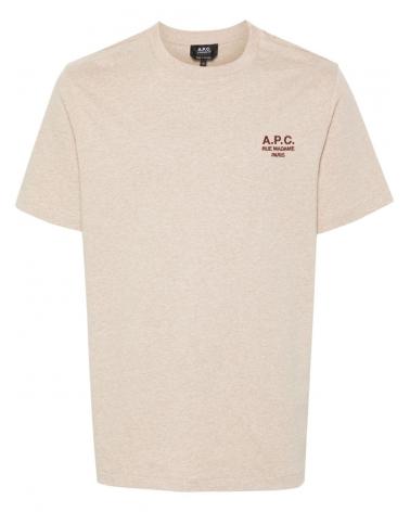 TEE SHIRT A.P.C.BOXY  PETIT PVC ECRU CHINE ROUGE