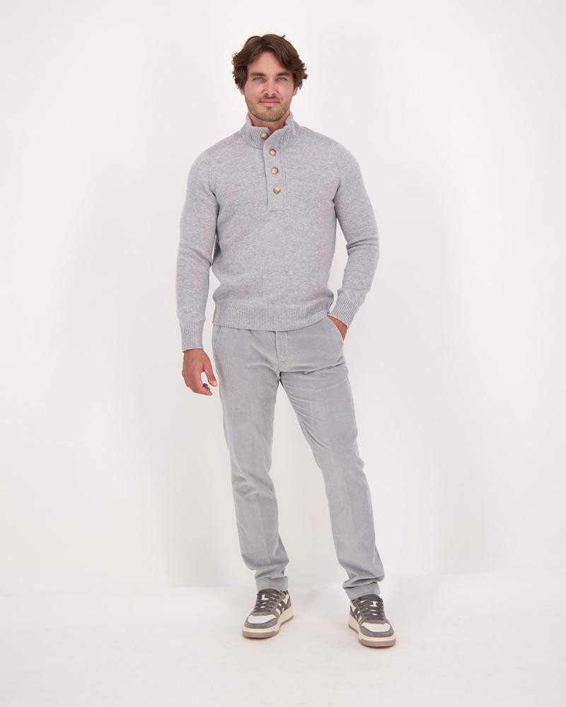 PANTALON BRIGLIA  BG03 VELOURS FINES CÔTES GRIS