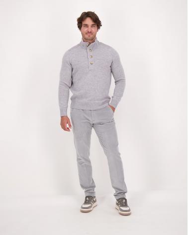 PANTALON BRIGLIA  BG03 VELOURS FINES CÔTES GRIS