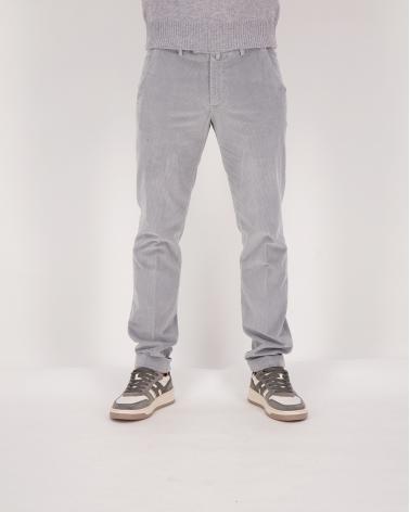 PANTALON BRIGLIA  BG03 VELOURS FINES CÔTES GRIS