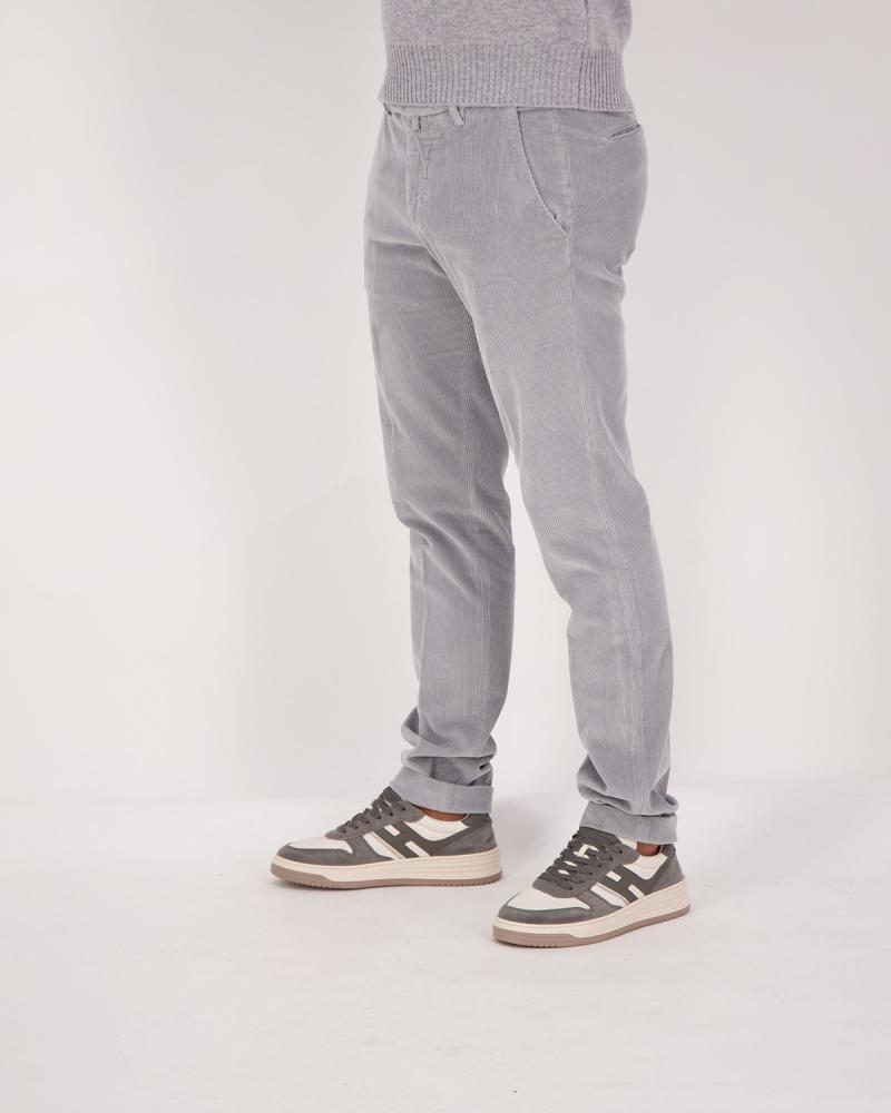 PANTALON BRIGLIA  BG03 VELOURS FINES CÔTES GRIS