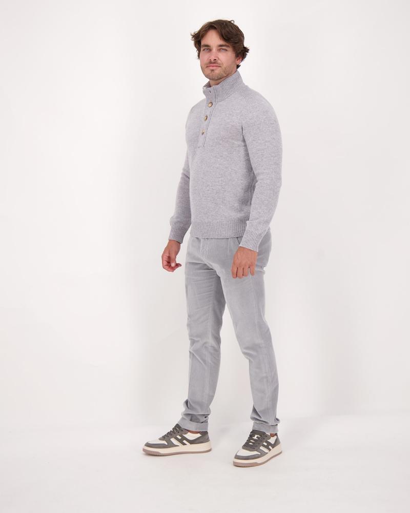 PANTALON BRIGLIA  BG03 VELOURS FINES CÔTES GRIS
