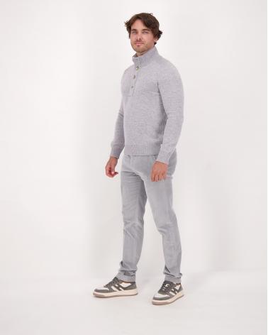 PANTALON BRIGLIA  BG03 VELOURS FINES CÔTES GRIS