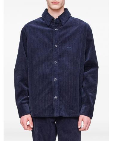 SURCHEMISE A.P.C VELOURS CÔTELÈ Marine
