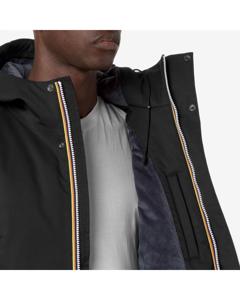 PARKA K-WAY  JARNO TWILL MARMOTTA -- BLACK-BLUE  NOIR