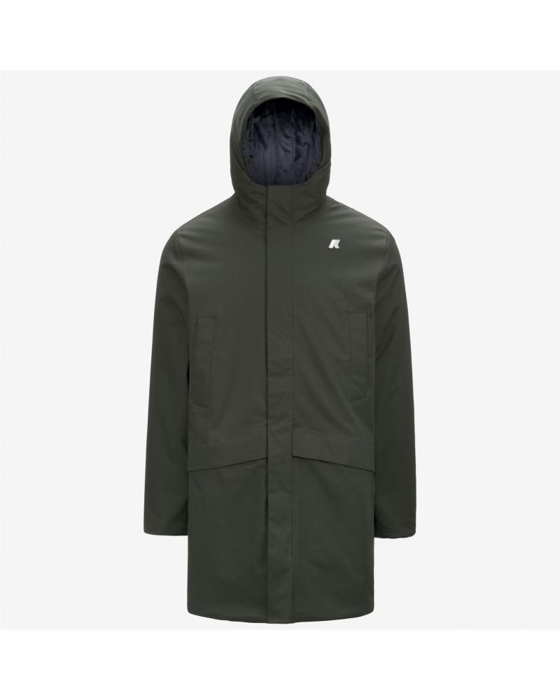 PARKA K-WAY  JARNO TWILL MARMOTTA --GREEN B BLUE VERT