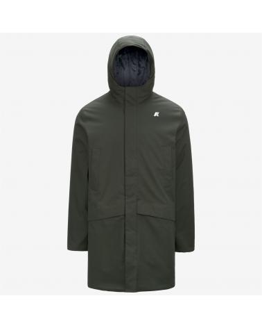 PARKA K-WAY  JARNO TWILL MARMOTTA --GREEN B BLUE VERT
