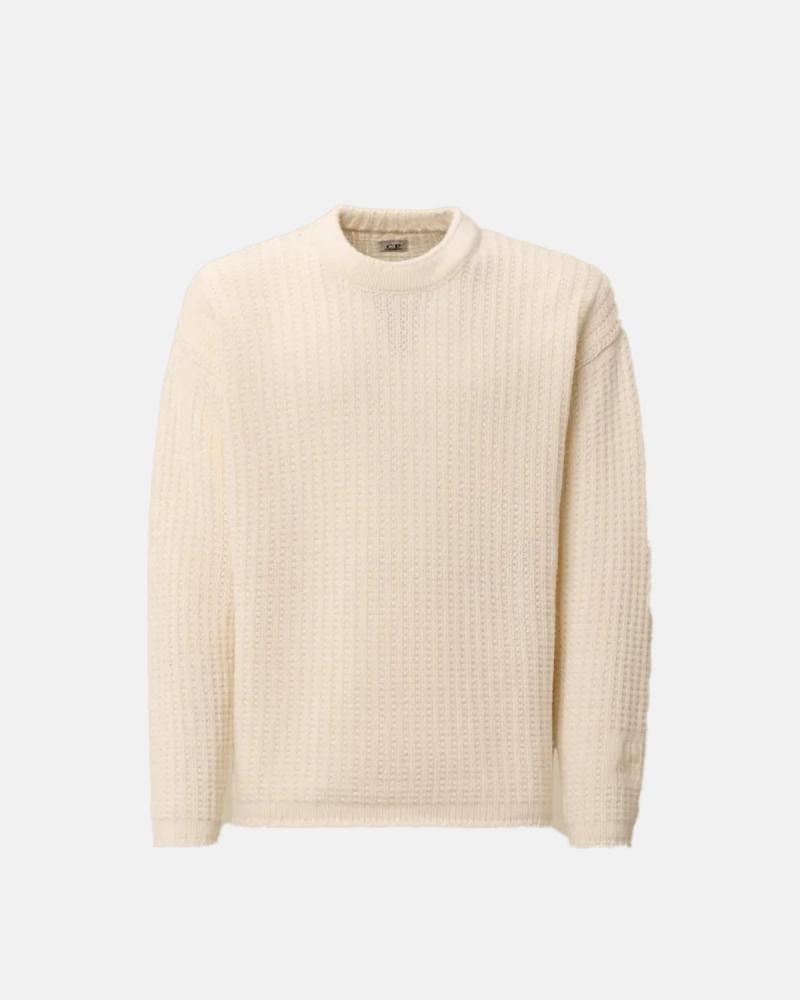 MAILLE C.P COMPANY COL ROND CHRENILLE 19CMKN023A 103 BLANC