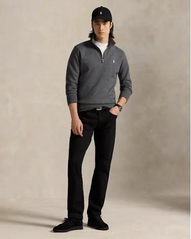 SWEAT DEMI ZIP RALPH LAUREN GRIS