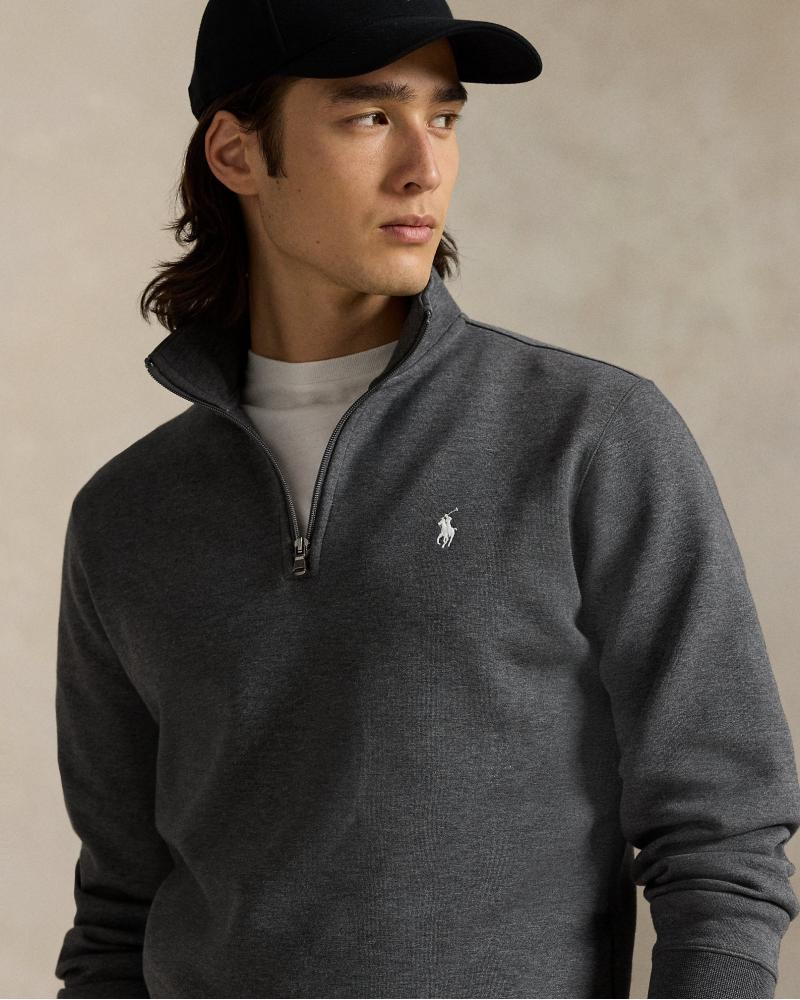 SWEAT DEMI ZIP RALPH LAUREN GRIS