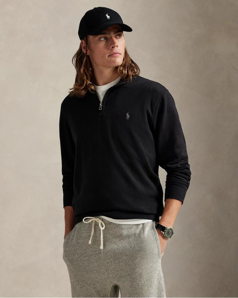 SWEAT DEMI ZIP RALPH LAUREN NOIR