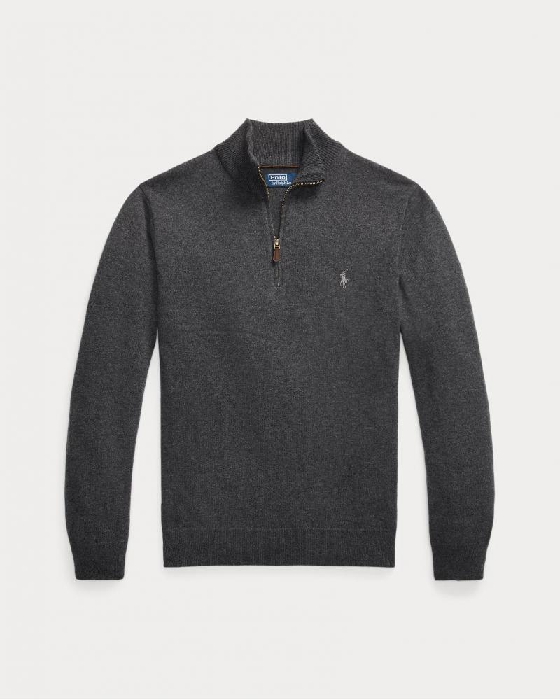 PULL DEMI ZIP LAINE  GRIS