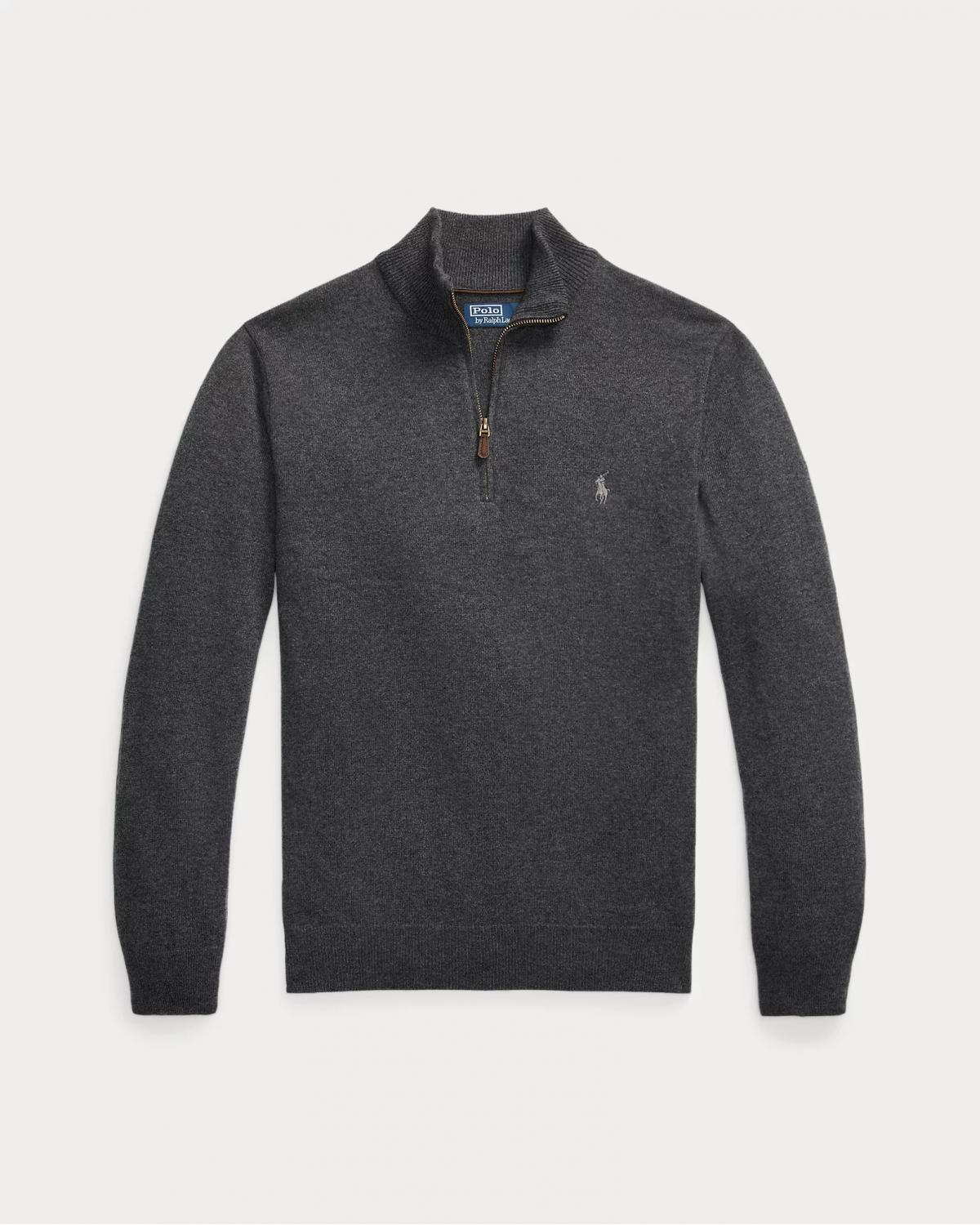 PULL DEMI ZIP LAINE  GRIS