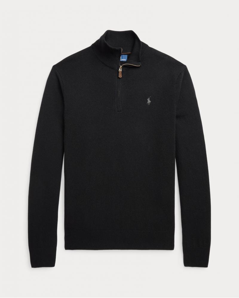 PULL DEMI ZIP LAINE NOIR