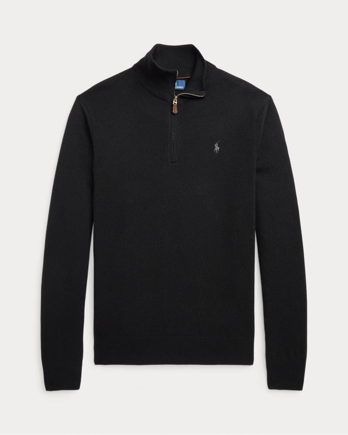 PULL DEMI ZIP LAINE NOIR