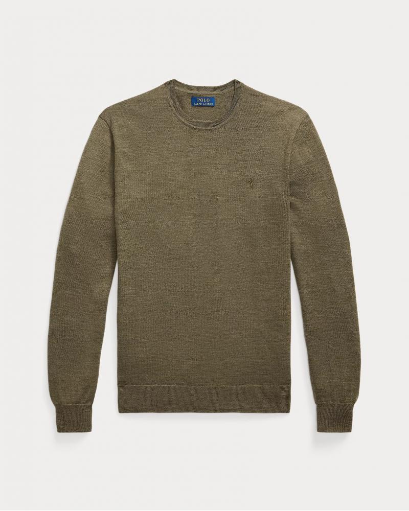 PULL COLROND RALPH LAUREN  KAKI 100% LAINE
