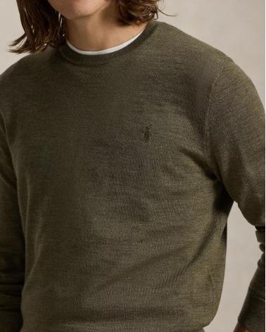PULL COLROND RALPH LAUREN  KAKI 100% LAINE
