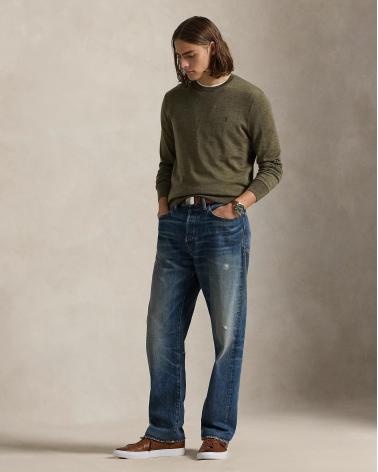 PULL COLROND RALPH LAUREN  KAKI 100% LAINE