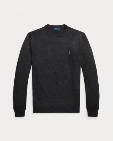 PULL COLROND RALPH LAUREN  GRIS 100% LAINE 