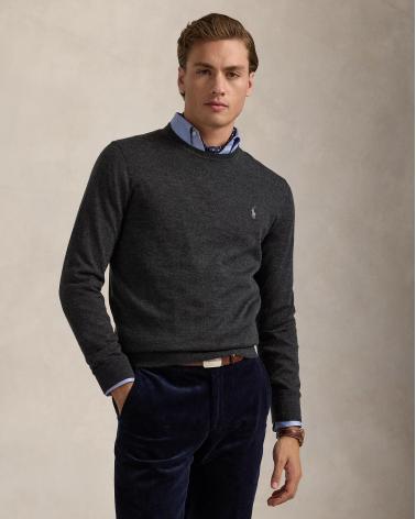 PULL COLROND RALPH LAUREN  GRIS 100% LAINE 