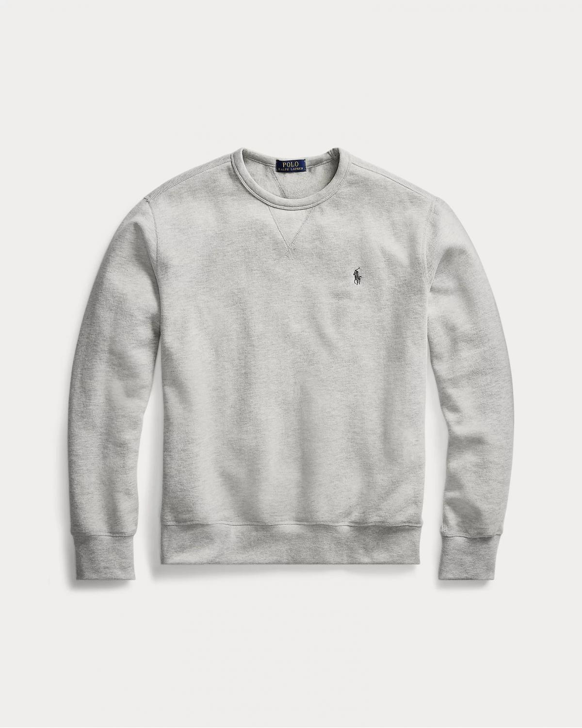 SWEAT COL ROND RALPH LAUREN MOLLETON GRIS