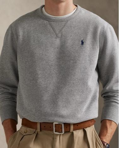 SWEAT COL ROND RALPH LAUREN MOLLETON GRIS