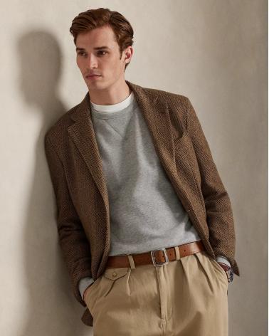 SWEAT COL ROND RALPH LAUREN MOLLETON GRIS